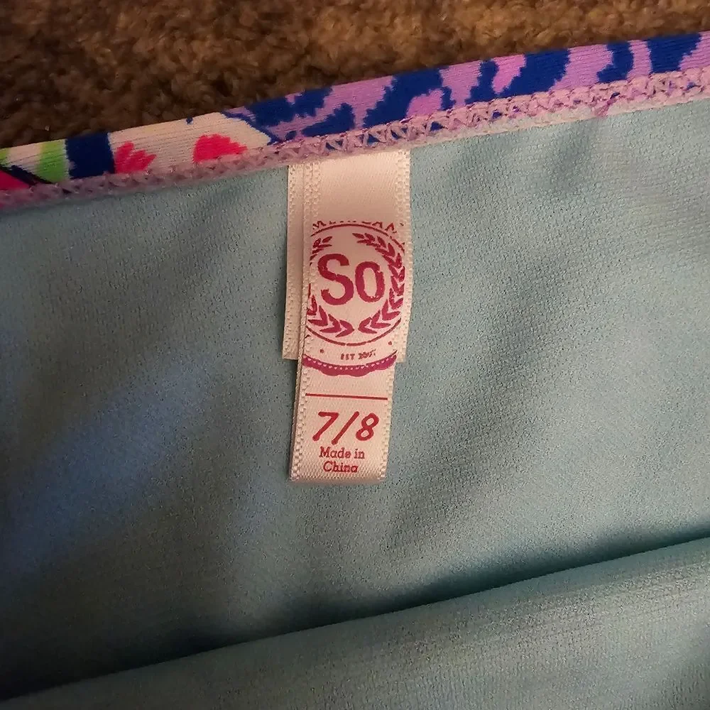 SO Blue and Multicolor Bikini Set